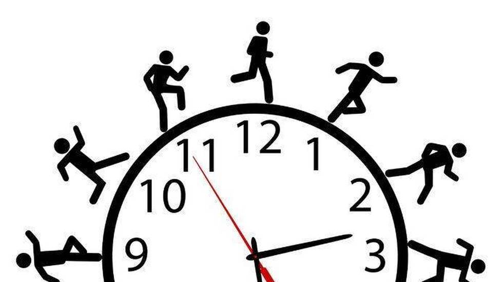 Stick figure running around a ticking clock