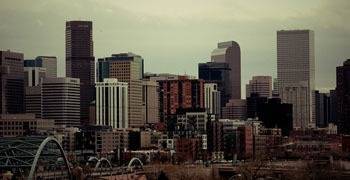 Downtown Denver on a hazy Colorado day