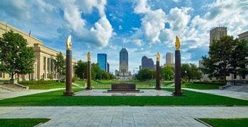 Downtown city park in Indianapolis Indiana