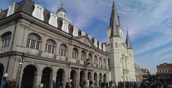 Famous state building in downtown New Orleans Louisiana
