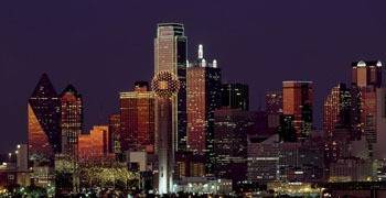 Downtown Houston Texas city skyline at night